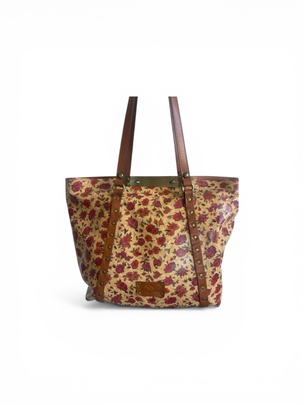 Patricia Nash Benvenuto Rosso Fiore Floral Tote Large Leather with New Dust Bag